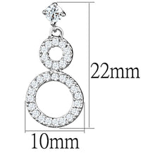 Load image into Gallery viewer, 3W639 - Rhodium Brass Earrings with AAA Grade CZ  in Clear