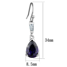 Load image into Gallery viewer, 3W648 - Rhodium Brass Earrings with AAA Grade CZ  in Amethyst