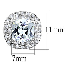 Load image into Gallery viewer, 3W651 - Rhodium Brass Earrings with AAA Grade CZ  in Clear