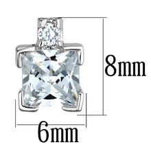 Load image into Gallery viewer, 3W654 - Rhodium Brass Earrings with AAA Grade CZ  in Clear