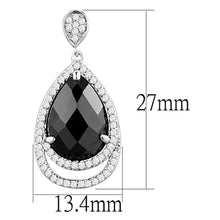 Load image into Gallery viewer, 3W658 - Rhodium Brass Earrings with AAA Grade CZ  in Jet