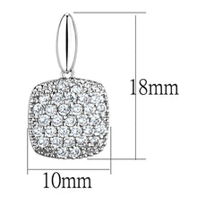 Load image into Gallery viewer, 3W691 - Rhodium Brass Earrings with AAA Grade CZ  in Clear