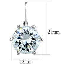 Load image into Gallery viewer, 3W701 - Rhodium Brass Earrings with AAA Grade CZ  in Clear