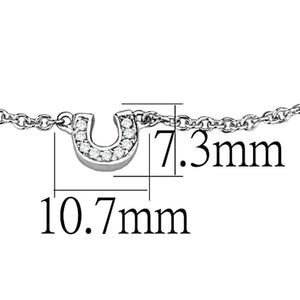 3W710 - Rhodium Brass Bracelet with AAA Grade CZ  in Clear
