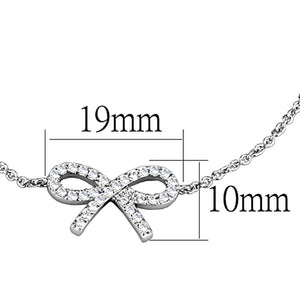 3W712 - Rhodium Brass Bracelet with AAA Grade CZ  in Clear
