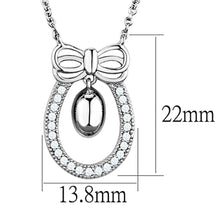 Load image into Gallery viewer, 3W718 - Rhodium Brass Necklace with AAA Grade CZ  in Clear