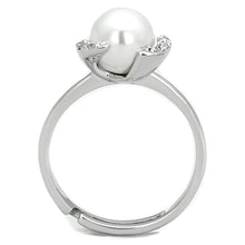 Load image into Gallery viewer, 3W722 - Rhodium Brass Ring with Synthetic Pearl in White