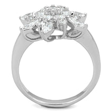 Load image into Gallery viewer, 3W725 - Rhodium Brass Ring with AAA Grade CZ  in Clear
