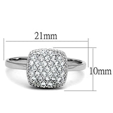 Load image into Gallery viewer, 3W728 - Rhodium Brass Ring with AAA Grade CZ  in Clear