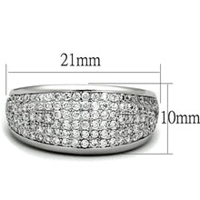 Load image into Gallery viewer, 3W730 - Rhodium Brass Ring with AAA Grade CZ  in Clear