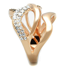 Load image into Gallery viewer, 3W737 - Rose Gold Brass Ring with Top Grade Crystal  in Clear