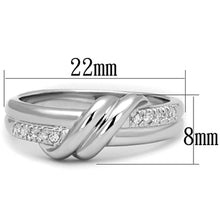 Load image into Gallery viewer, 3W741 - Rhodium Brass Ring with AAA Grade CZ  in Clear