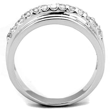 Load image into Gallery viewer, 3W748 - Rhodium Brass Ring with AAA Grade CZ  in Clear