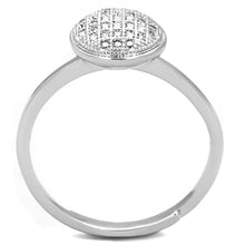 Load image into Gallery viewer, 3W749 - Rhodium Brass Ring with AAA Grade CZ  in Clear