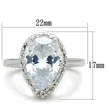 Load image into Gallery viewer, 3W750 - Rhodium Brass Ring with AAA Grade CZ  in Clear