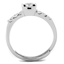 Load image into Gallery viewer, 3W751 - Rhodium Brass Ring with AAA Grade CZ  in Clear