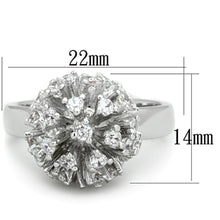 Load image into Gallery viewer, 3W752 - Rhodium Brass Ring with AAA Grade CZ  in Clear