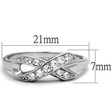 Load image into Gallery viewer, 3W757 - Rhodium Brass Ring with AAA Grade CZ  in Clear