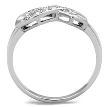 Load image into Gallery viewer, 3W757 - Rhodium Brass Ring with AAA Grade CZ  in Clear