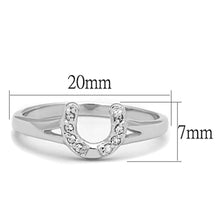 Load image into Gallery viewer, 3W762 - Rhodium Brass Ring with AAA Grade CZ  in Clear