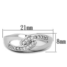 Load image into Gallery viewer, 3W763 - Rhodium Brass Ring with AAA Grade CZ  in Clear