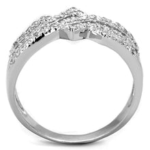 Load image into Gallery viewer, 3W771 - Rhodium Brass Ring with AAA Grade CZ  in Clear