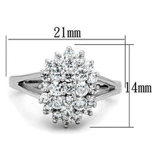 Load image into Gallery viewer, 3W772 - Rhodium Brass Ring with AAA Grade CZ  in Clear