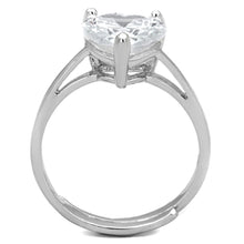 Load image into Gallery viewer, 3W776 - Rhodium Brass Ring with AAA Grade CZ  in Clear