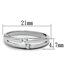 Load image into Gallery viewer, 3W779 - Rhodium Brass Ring with AAA Grade CZ  in Clear