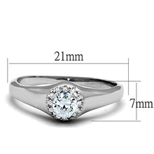 Load image into Gallery viewer, 3W780 - Rhodium Brass Ring with AAA Grade CZ  in Clear
