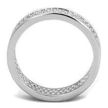 Load image into Gallery viewer, 3W781 - Rhodium Brass Ring with AAA Grade CZ  in Clear