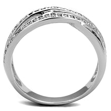 Load image into Gallery viewer, 3W782 - Rhodium Brass Ring with AAA Grade CZ  in Clear