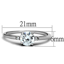 Load image into Gallery viewer, 3W786 - Rhodium Brass Ring with AAA Grade CZ  in Clear