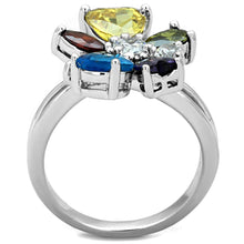 Load image into Gallery viewer, Jaime Cocktail Ring - Rhodium Brass, AAA CZ , Multi Color - 3W789