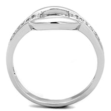 Load image into Gallery viewer, 3W790 - Rhodium Brass Ring with AAA Grade CZ  in Clear