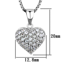 Load image into Gallery viewer, 3W793 - Rhodium Brass Chain Pendant with AAA Grade CZ  in Clear