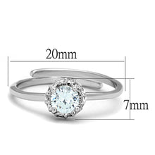 Load image into Gallery viewer, 3W795 - Rhodium Brass Ring with AAA Grade CZ  in Clear