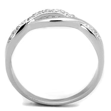 Load image into Gallery viewer, 3W796 - Rhodium Brass Ring with AAA Grade CZ  in Clear