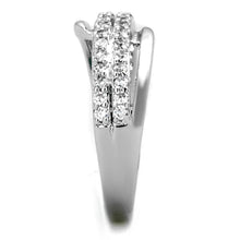 Load image into Gallery viewer, 3W798 - Rhodium Brass Ring with AAA Grade CZ  in Clear