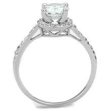 Load image into Gallery viewer, 3W801 - Rhodium Brass Ring with AAA Grade CZ  in Clear