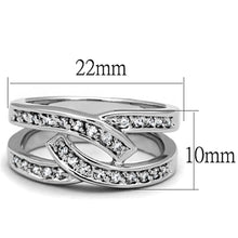 Load image into Gallery viewer, 3W806 - Rhodium Brass Ring with AAA Grade CZ  in Clear
