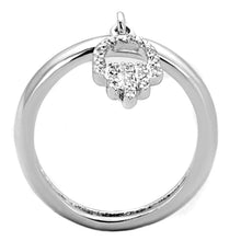 Load image into Gallery viewer, 3W808 - Rhodium Brass Ring with AAA Grade CZ  in Clear
