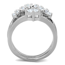 Load image into Gallery viewer, 3W815 - Rhodium Brass Ring with AAA Grade CZ  in Clear
