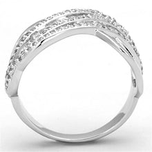 Load image into Gallery viewer, 3W823 - Rhodium Brass Ring with AAA Grade CZ  in Clear