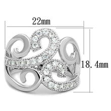 Load image into Gallery viewer, 3W827 - Rhodium Brass Ring with AAA Grade CZ  in Clear