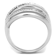 Load image into Gallery viewer, 3W828 - Rhodium Brass Ring with AAA Grade CZ  in Clear