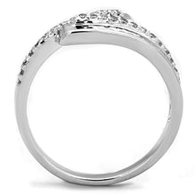 Load image into Gallery viewer, 3W835 - Rhodium Brass Ring with AAA Grade CZ  in Clear