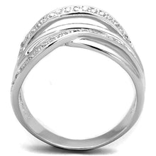 Load image into Gallery viewer, 3W836 - Rhodium Brass Ring with AAA Grade CZ  in Clear