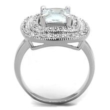 Load image into Gallery viewer, 3W839 - Rhodium Brass Ring with AAA Grade CZ  in Clear