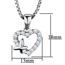 Load image into Gallery viewer, 3W840 - Rhodium Brass Chain Pendant with AAA Grade CZ  in Clear